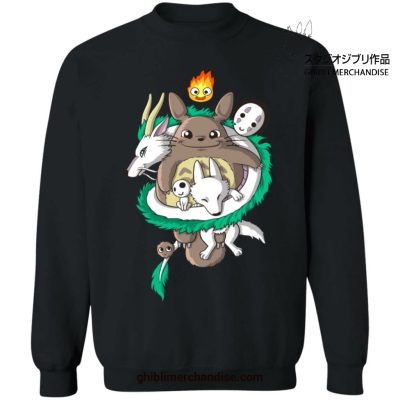 Studio Ghibli Movies Cute Sweatshirt Black / S