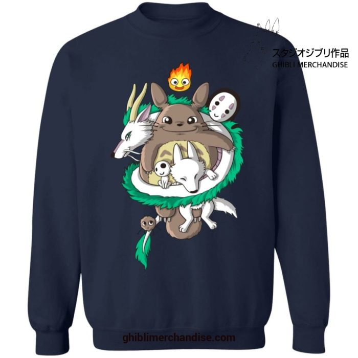 Studio Ghibli Movies Cute Sweatshirt Navy Blue / S