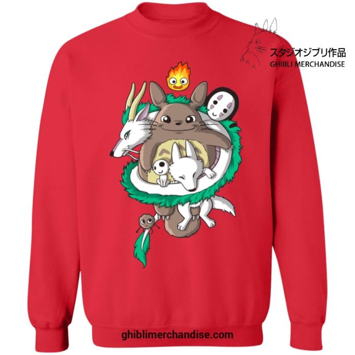 Studio Ghibli Movies Cute Sweatshirt Red / S