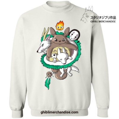 Studio Ghibli Movies Cute Sweatshirt White / S