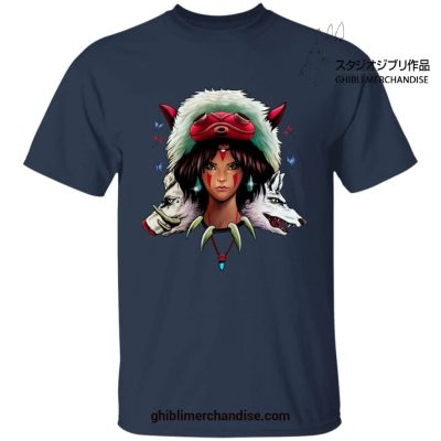 The Wolf Princess Mononoke T-Shirt Navy Blue / S