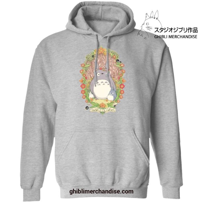 Totoro Family In Forest Hoodie Gray / S