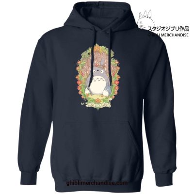 Totoro Family In Forest Hoodie Navy Blue / S