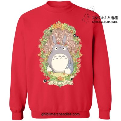 Totoro Family In Forest Sweatshirt Red / S