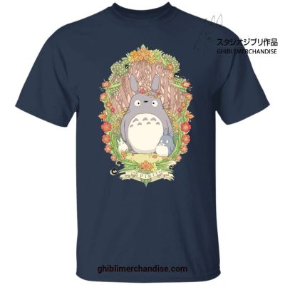 Totoro Family In Forest T-Shirt Navy Blue / S