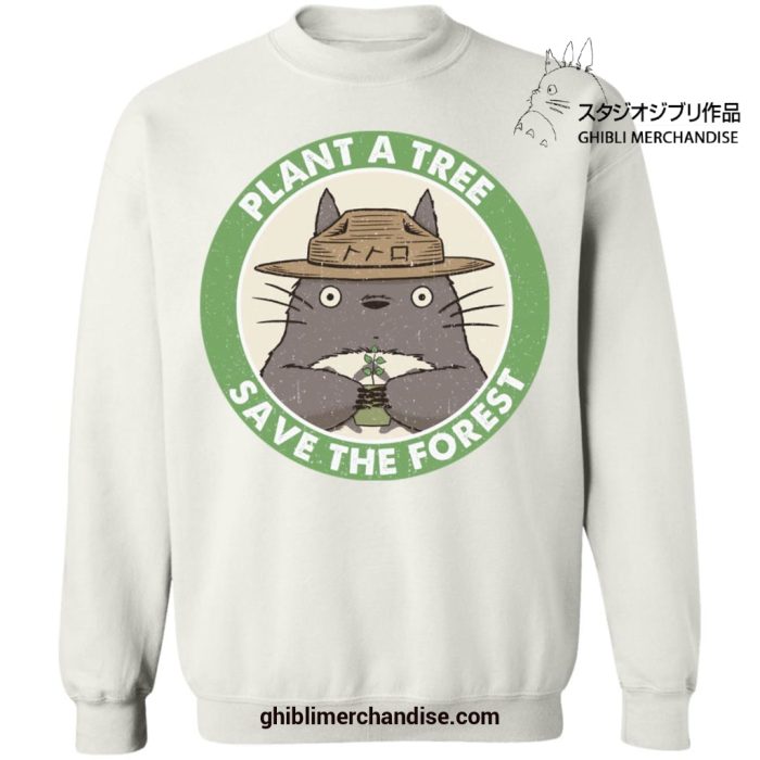 Totoro Plant A Tree - Save The Forest Sweatshirt White / S