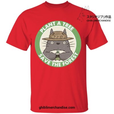 Totoro Plant A Tree - Save The Forest T-Shirt Red / S