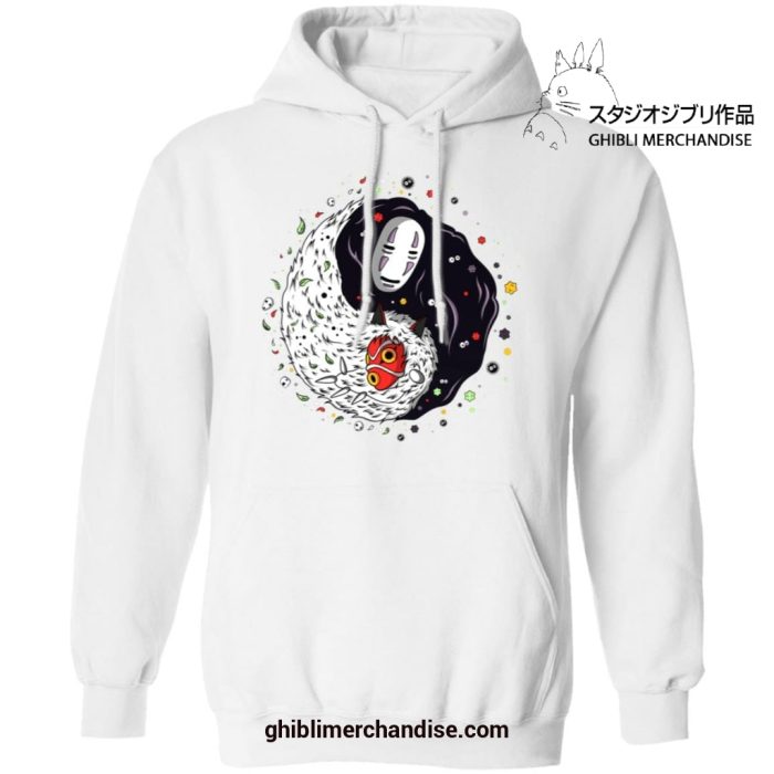 Ying Yang Princess Mononoke And No Face Hoodie White / S