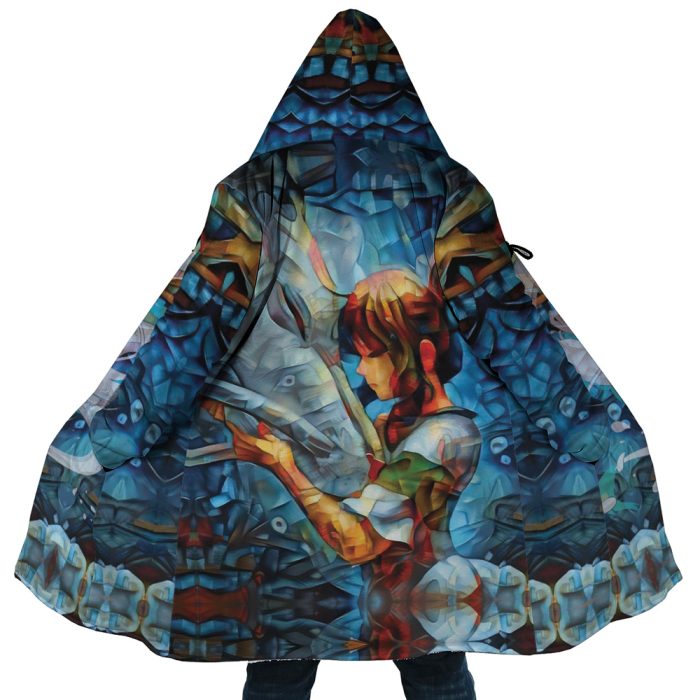 Trippy Spirited Away SG AOP Hooded Cloak Coat MAIN Mockup - Studio Ghibli Store