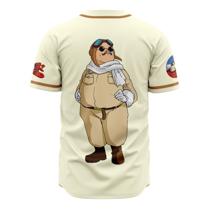 Porco Rosso SG AOP Baseball Jersey BACK Mockup 1 - Studio Ghibli Store