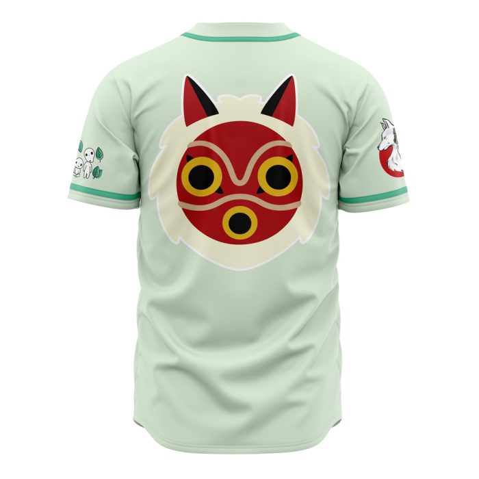 Raging Princess Mononoke SG AOP Baseball Jersey BACK Mockup 1 - Studio Ghibli Store