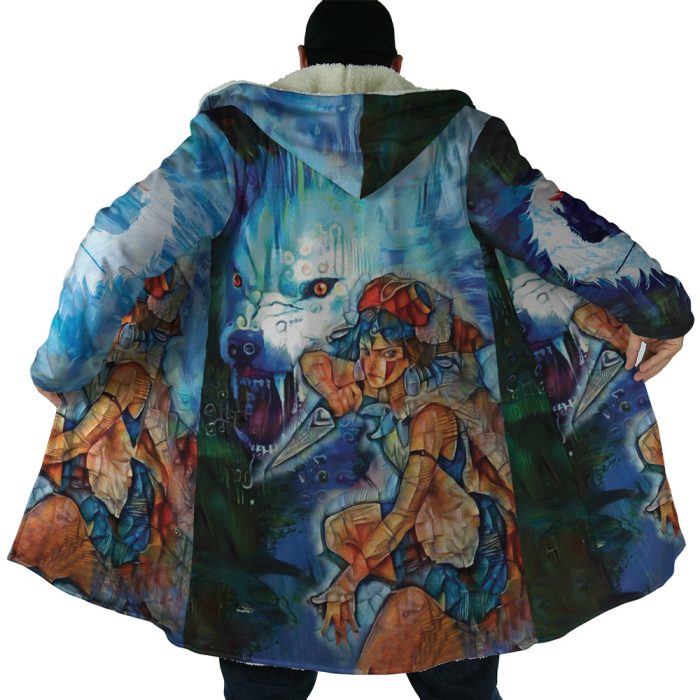 Raging Princess Mononoke SG AOP Hooded Cloak Coat NO HOOD Mockup 1 - Studio Ghibli Store