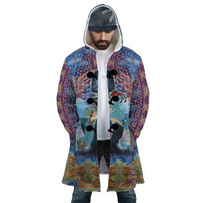 Trippy Castle in the Sky SG AOP Hooded Cloak Coat FRONT Mockup 1 - Studio Ghibli Store