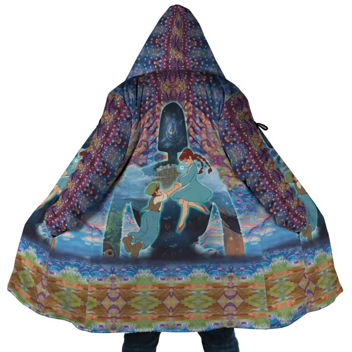 Trippy Castle in the Sky SG AOP Hooded Cloak Coat MAIN Mockup 1 - Studio Ghibli Store