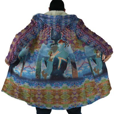 Trippy Castle in the Sky SG AOP Hooded Cloak Coat NO HOOD Mockup 1 - Studio Ghibli Store