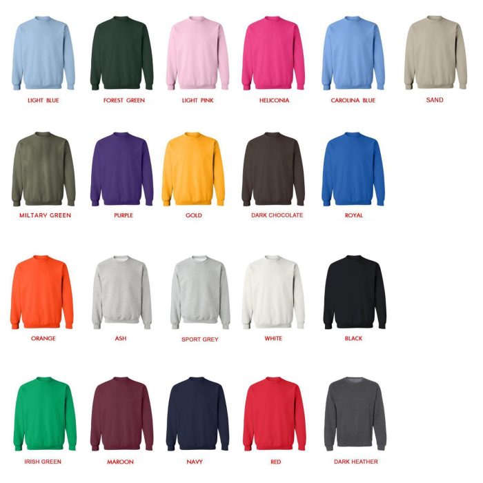 sweatshirt color chart - Studio Ghibli Store